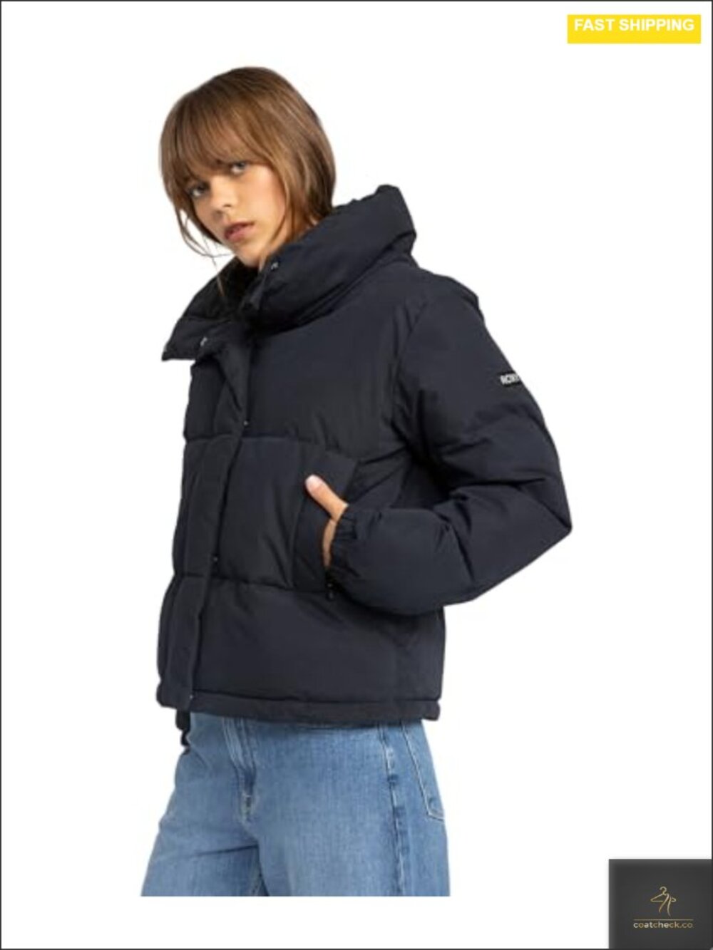 Roxy Winter Rebel Puffer Jacket - 10K Waterproof Recycled Insulated Women's Coat - Picture 4 of 6